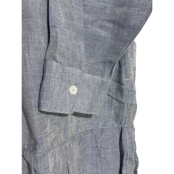 TOMMY BAHAMA WMNS MEDIUM ST LUCIA EMBROIDERED SWIM COVER UP LINEN BLEND BLUE NEW - Picture 8 of 13